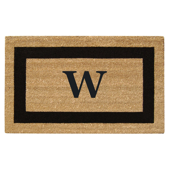 Superscraper Door Mat Single Picture Frame, Monogram W - 20" x 36"