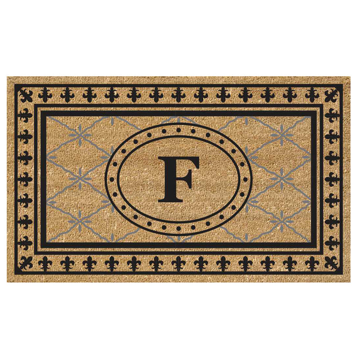 Superscraper Door Mat Bungalow, Monogram F - 20" x 36"