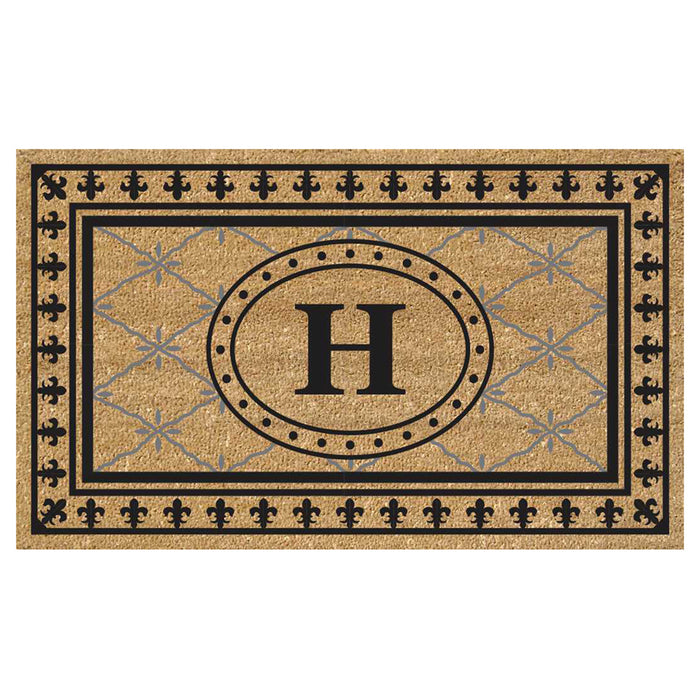 Superscraper Door Mat Bungalow, Monogram H - 20" x 36"