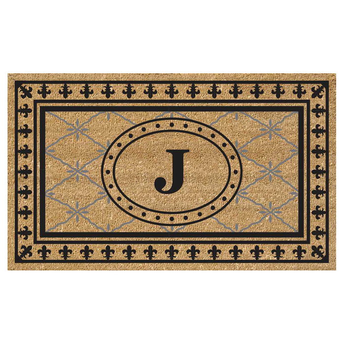 Superscraper Door Mat Bungalow, Monogram J - 20" x 36"