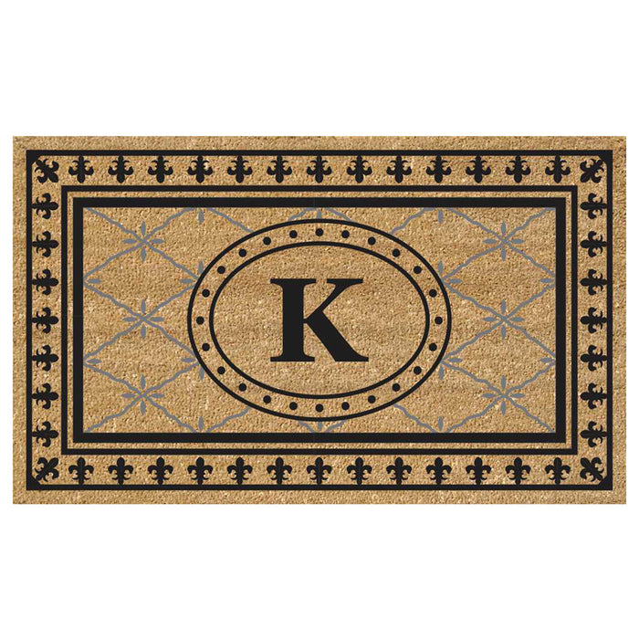 Superscraper Door Mat Bungalow, Monogram K - 20" x 36"