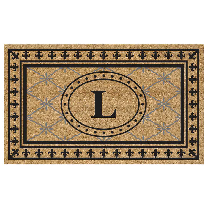 Superscraper Door Mat Bungalow, Monogram L - 20" x 36"