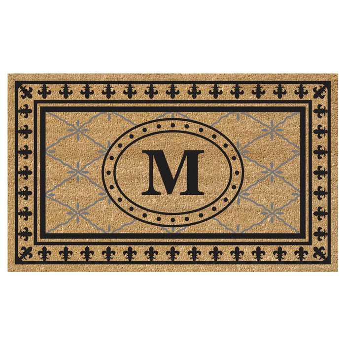 Superscraper Door Mat Bungalow, Monogram M - 20" x 36"