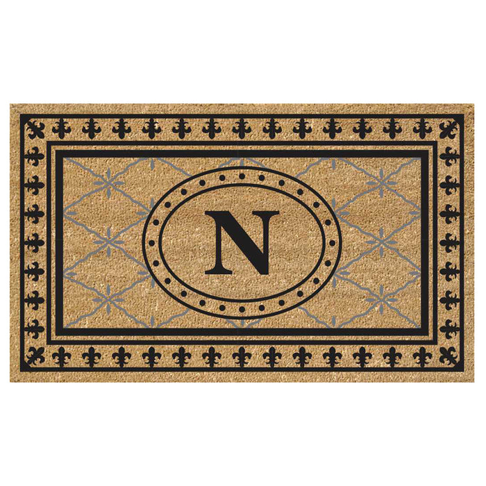 Superscraper Door Mat Bungalow, Monogram N - 20" x 36"