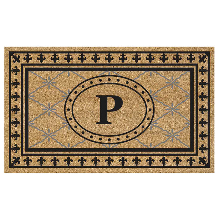 Superscraper Door Mat Bungalow, Monogram P - 20" x 36"