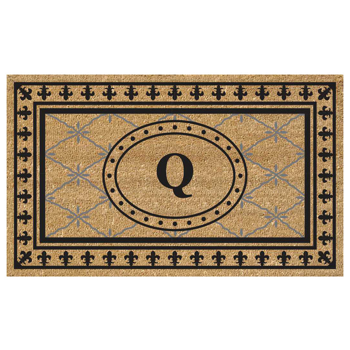 Superscraper Door Mat Bungalow, Monogram Q - 20" x 36"