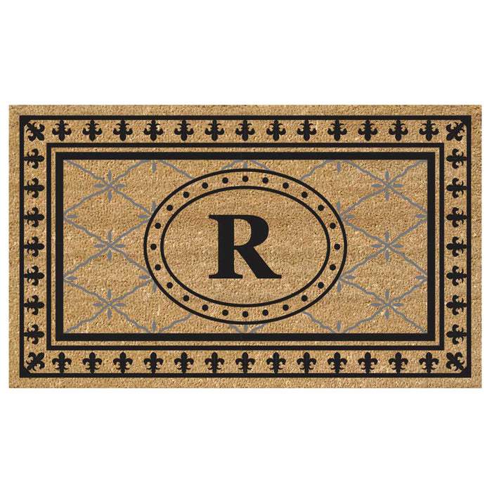 Superscraper Door Mat Bungalow, Monogram R - 20" x 36"