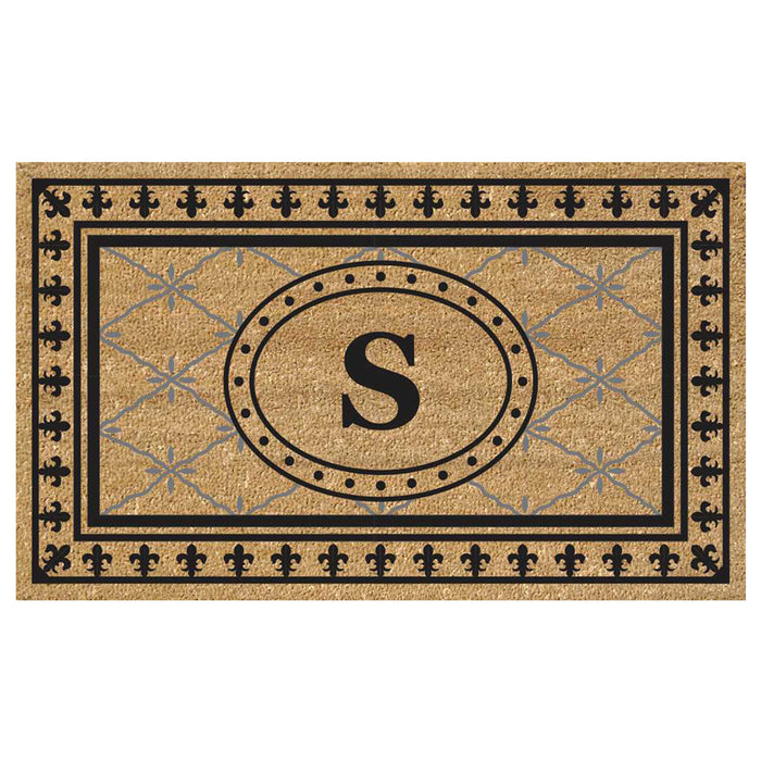 Superscraper Door Mat Bungalow, Monogram S - 20" x 36"