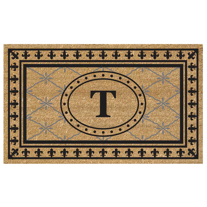 Superscraper Door Mat Bungalow, Monogram T - 20" x 36"