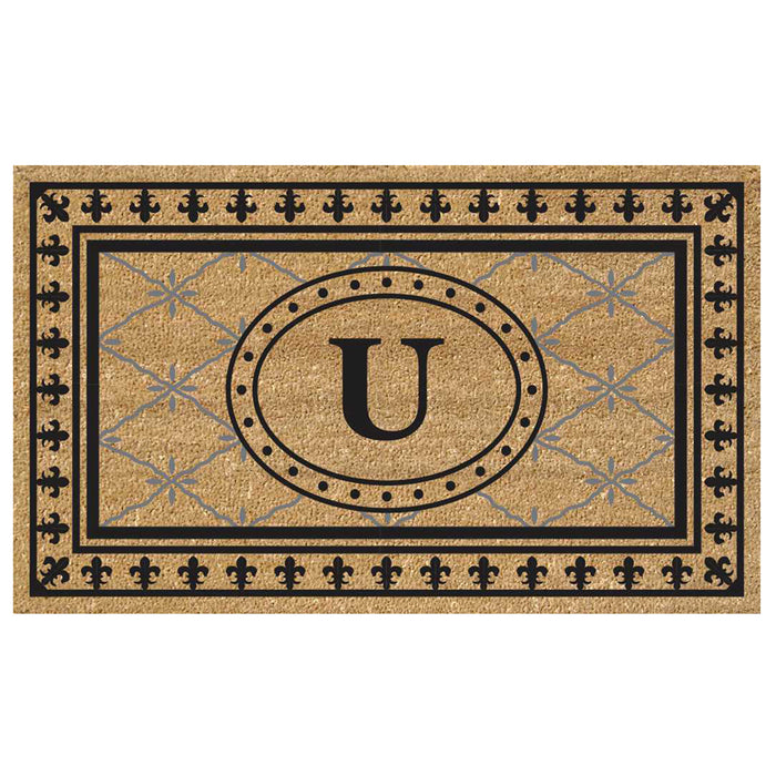 Superscraper Door Mat Bungalow, Monogram U - 20" x 36"