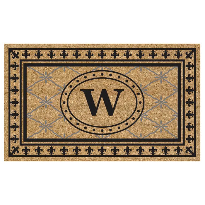 Superscraper Door Mat Bungalow, Monogram W - 20" x 36"