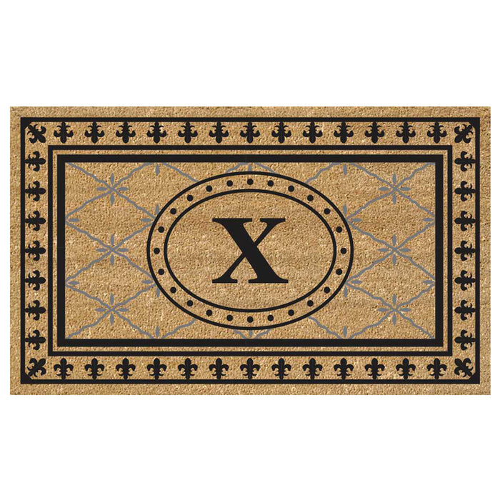 Superscraper Door Mat Bungalow, Monogram X - 20" x 36"