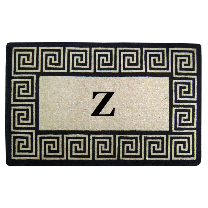 Heavy Duty Coir Door Mat Greek Key, Monogram Z - 30" x 48"