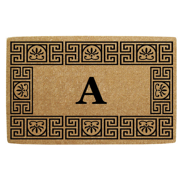 Heavy Duty Coir Door Mat Greco, Monogram A - 18" x 30"