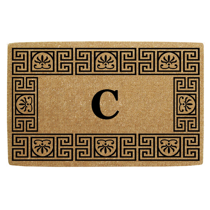 Heavy Duty Coir Door Mat Greco, Monogram C - 24" x 39"