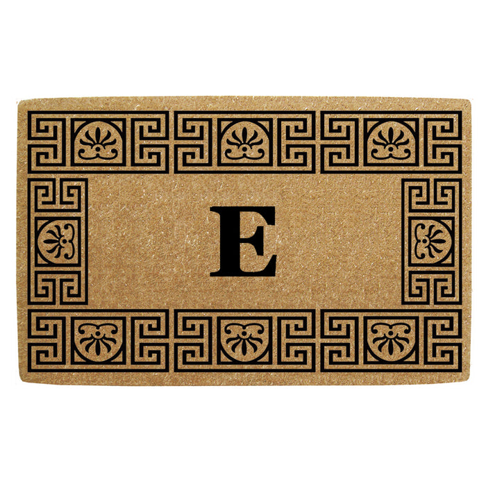 Heavy Duty Coir Door Mat Greco, Monogram E - 18" x 30"