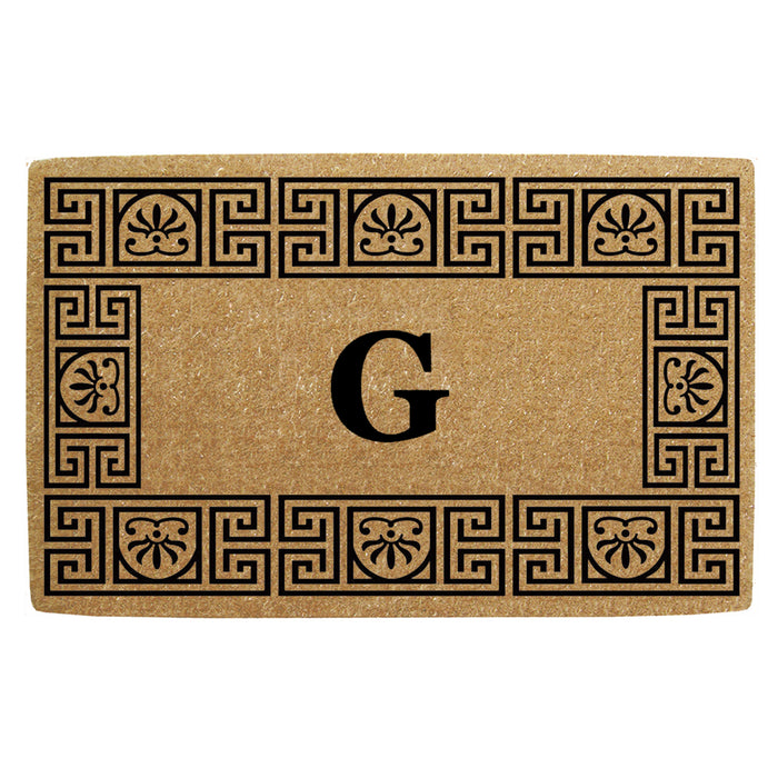 Heavy Duty Coir Door Mat Greco, Monogram G - 24" x 39"