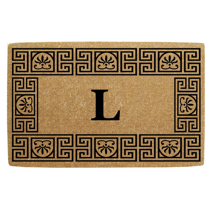 Heavy Duty Coir Door Mat Greco, Monogram L - 24" x 39"