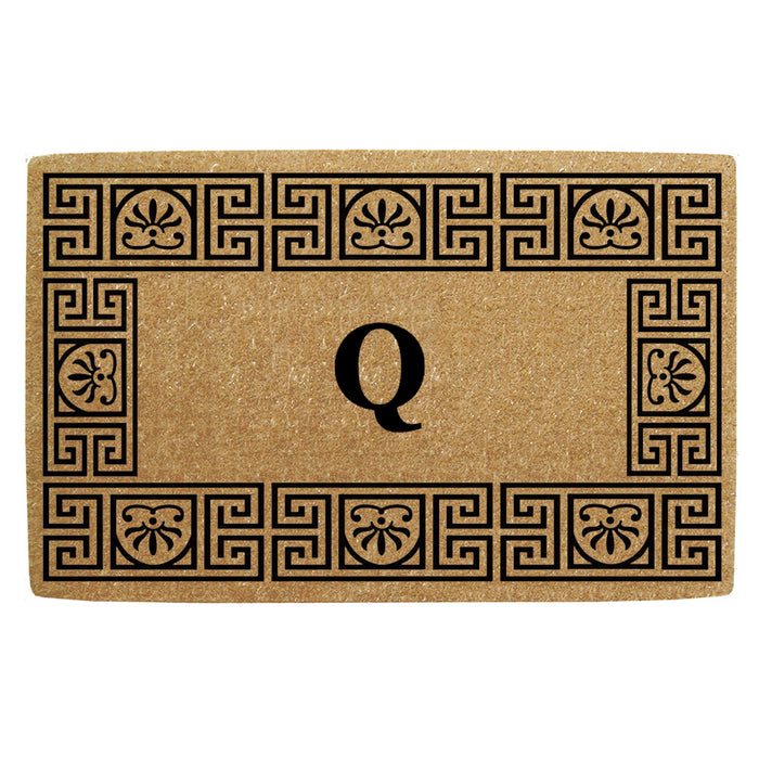 Heavy Duty Coir Door Mat Greco, Monogram Q - 18" x 30"