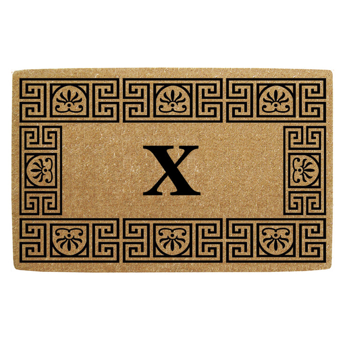 Heavy Duty Coir Door Mat Greco, Monogram X - 24" x 39"