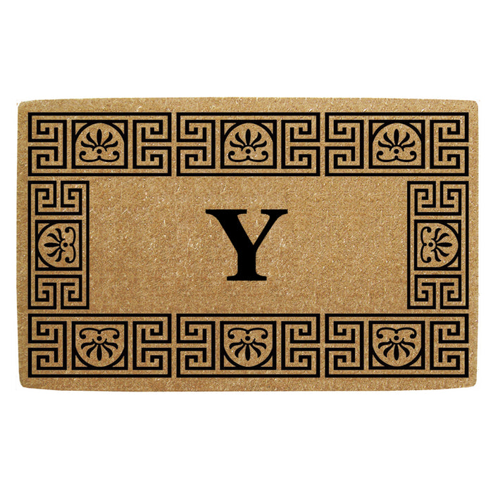 Heavy Duty Coir Door Mat Greco, Monogram Y - 18" x 30"