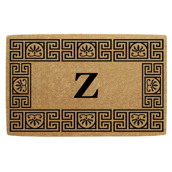 Heavy Duty Coir Door Mat Greco, Monogram Z - 24" x 39"