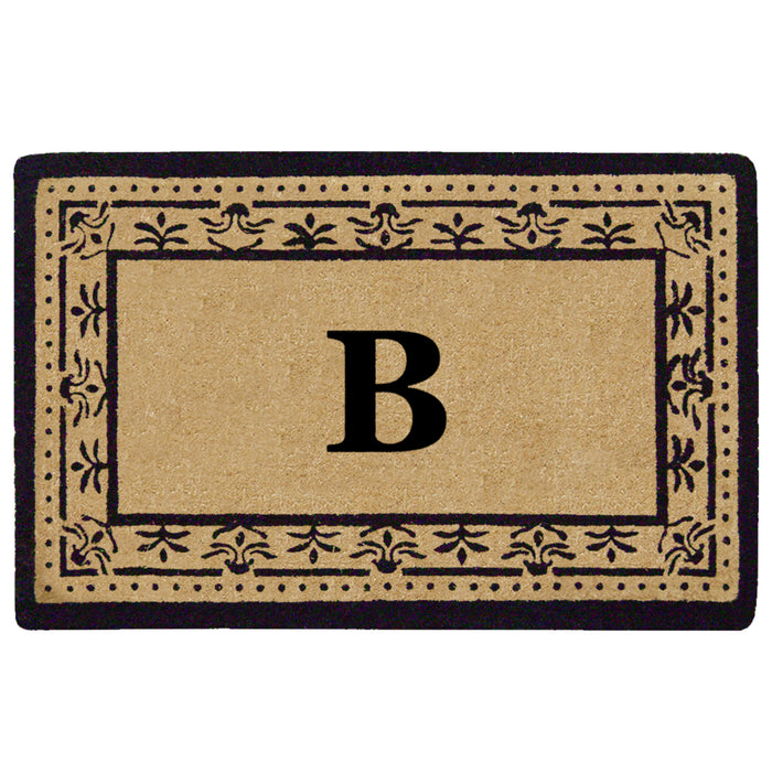 Heavy Duty Coir Door Mat Corinthian, Monogram B - Black 22" x 36"