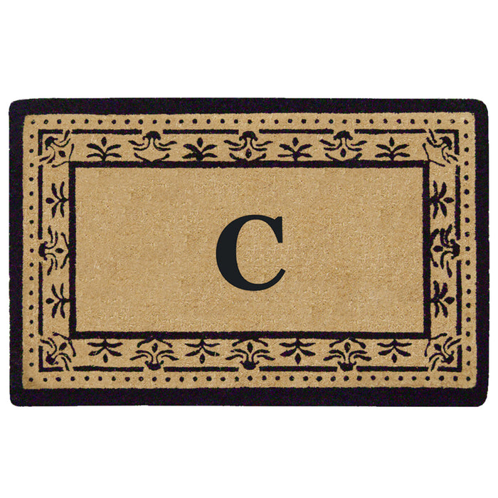 Heavy Duty Coir Door Mat Corinthian, Monogram C - Black 22" x 36"