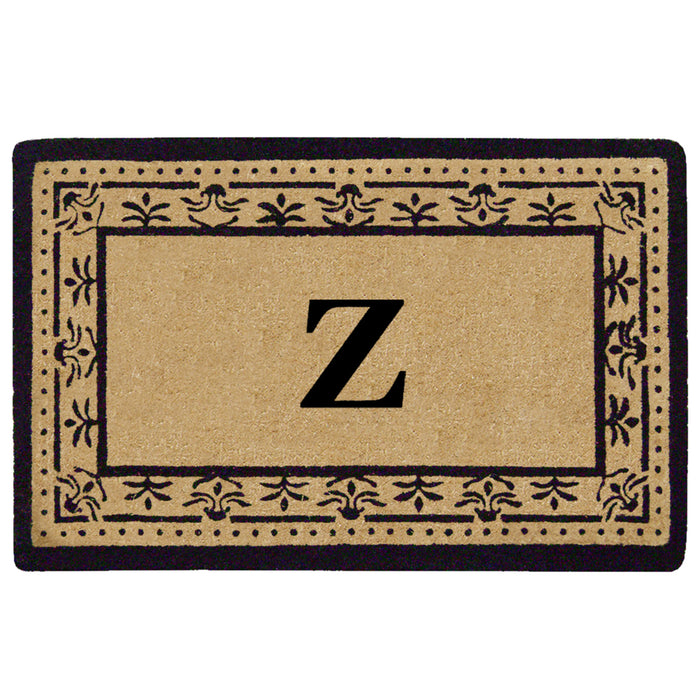 Heavy Duty Coir Door Mat Corinthian, Monogram Z - Black 22" x 36"