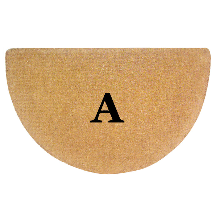 Plain All Natural Mat - 22 x 36 Half Round - Monogram