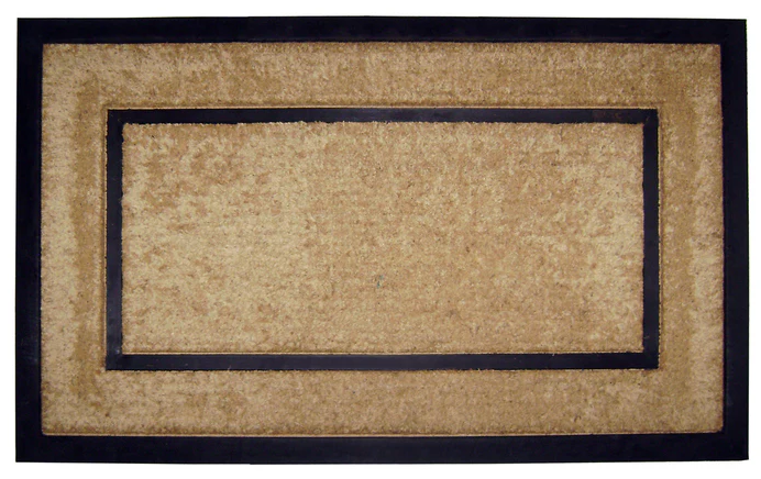 Coir with Rubber Frame Door mat Single Picture Frame - Plain 22" x 36"