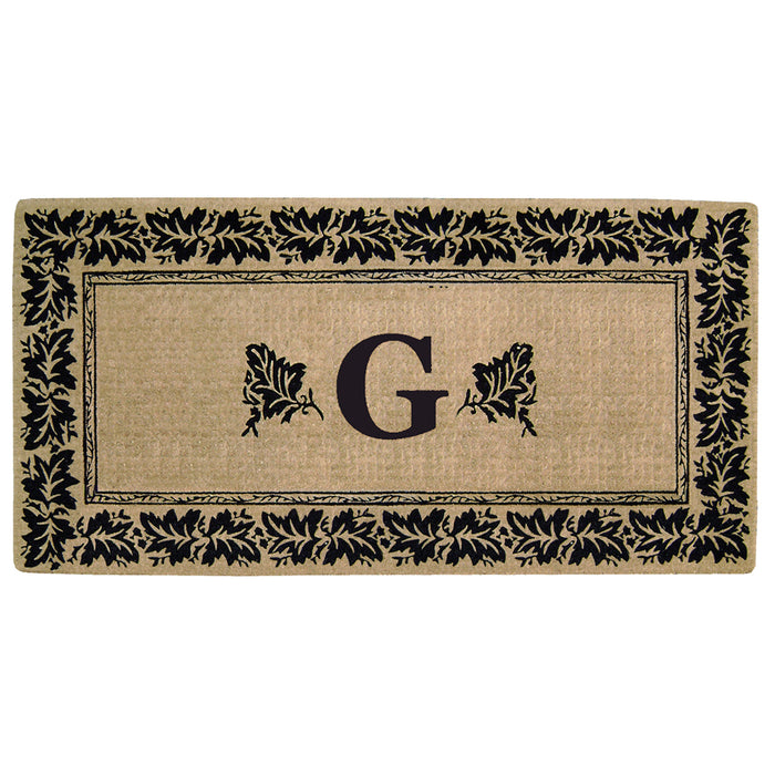 Heavy Duty Coir Door Mat Vineyard, Monogram G - 36" x 72"