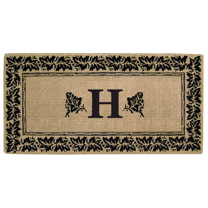 Heavy Duty Coir Door Mat Vineyard, Monogram H - 36" x 72"