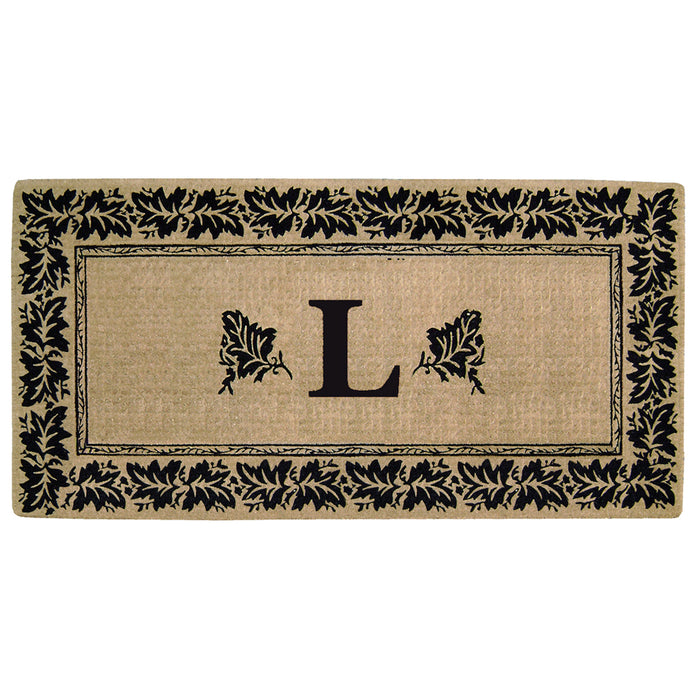 Heavy Duty Coir Door Mat Vineyard, Monogram L - 36" x 72"