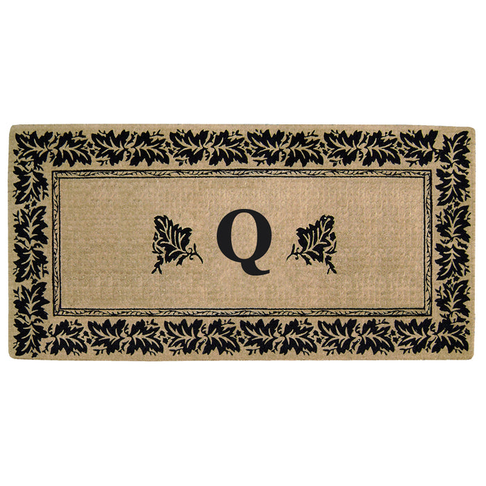 Heavy Duty Coir Door Mat Vineyard, Monogram Q - 36" x 72"