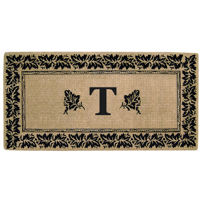 Heavy Duty Coir Door Mat Vineyard, Monogram T - 36" x 72"