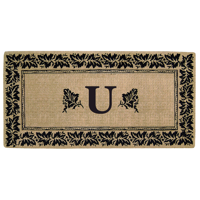 Heavy Duty Coir Door Mat Vineyard, Monogram U - 36" x 72"