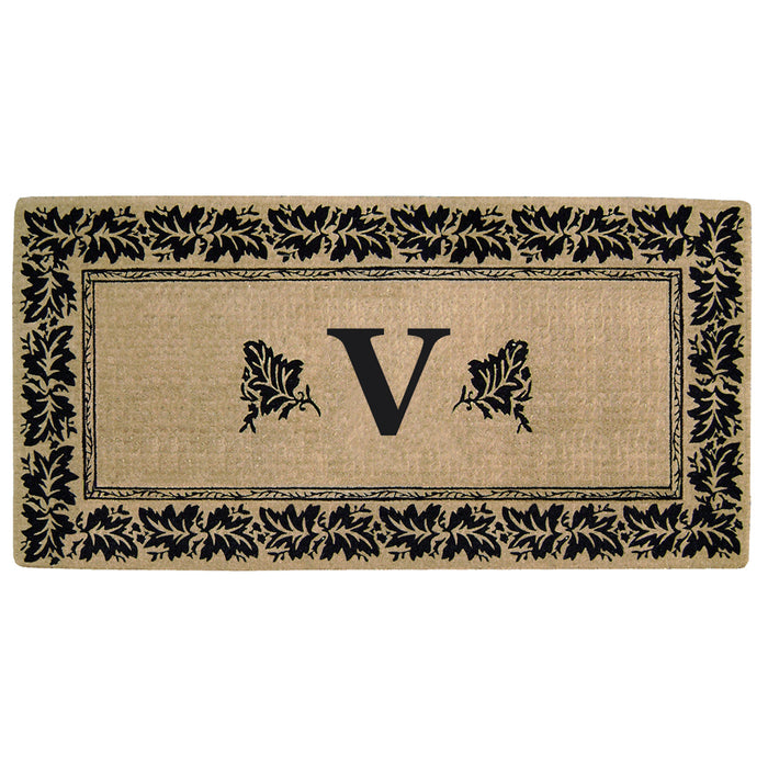 Heavy Duty Coir Door Mat Vineyard, Monogram V - 36" x 72"