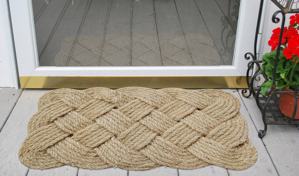 Lover's Knot Mat Natural-Doormats-Accentuary
