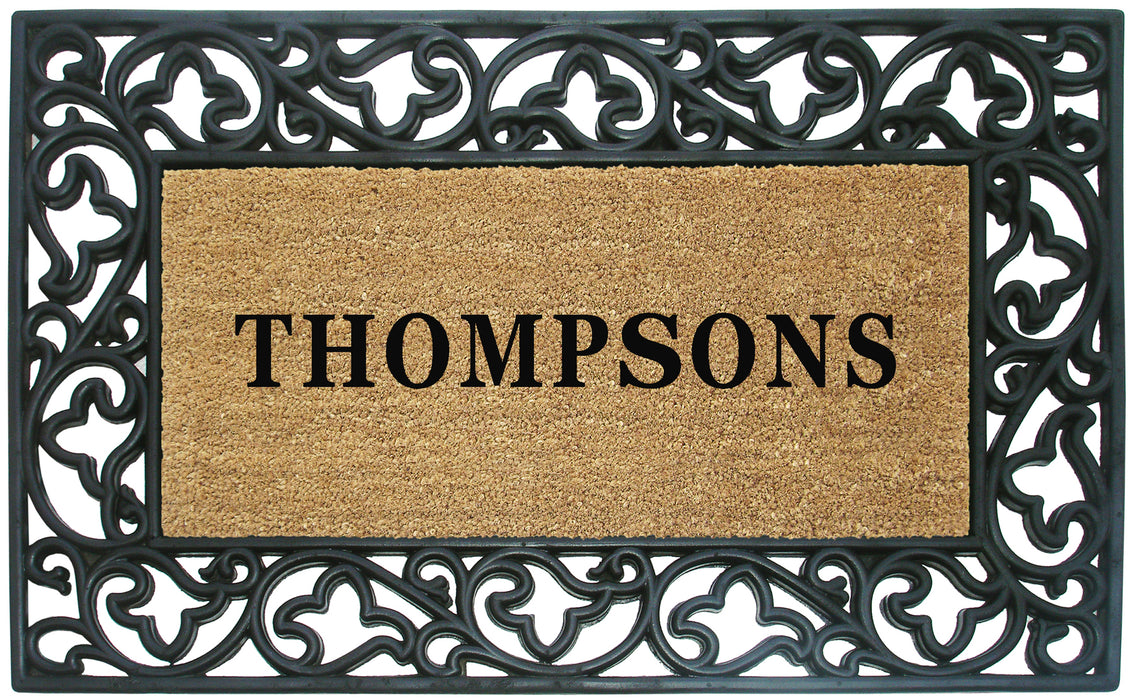 Acanthus Border - 30 x 48 - Personalized-Rubber Coir Mats-Accentuary