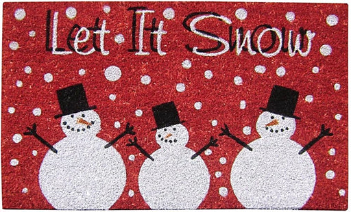 Printed Holiday Coir Mat - Let it Snow-Doormats-Accentuary